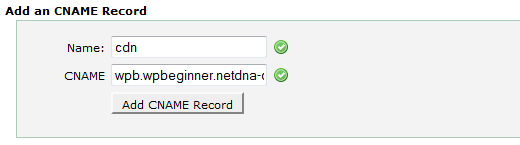 Add a CNAME Record