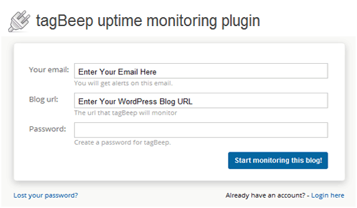 TagBeep Uptime Monitor for WordPress TagBeep Uptime Monitor for WordPress