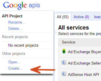Create Google API Project