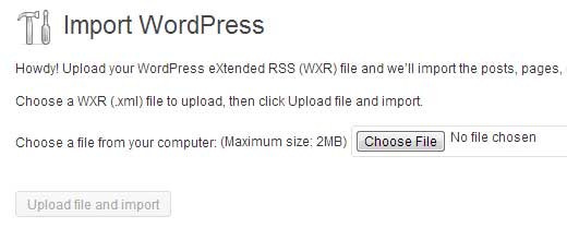 Import WordPress