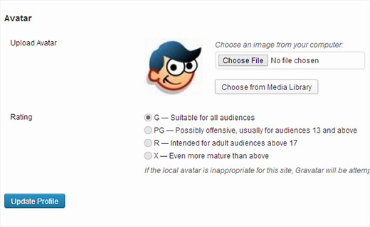 Adding user profile photo as local avatar in WordPress