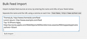 Bulk importing content from multiple feeds Bulk importing content from multiple feeds