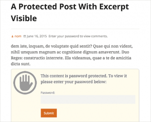 Showing excerpt for a password protected post in WordPress Showing excerpt for a password protected post in WordPress