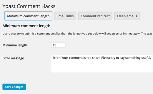 Yoast Comment Hack minimum comment length Yoast Comment Hack minimum comment length