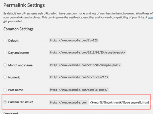 Changing permalink structure in WordPress Changing permalink structure in WordPress