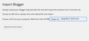 Upload export file Upload export file