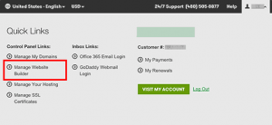 Manage website builder in GoDaddy account Manage website builder in GoDaddy account