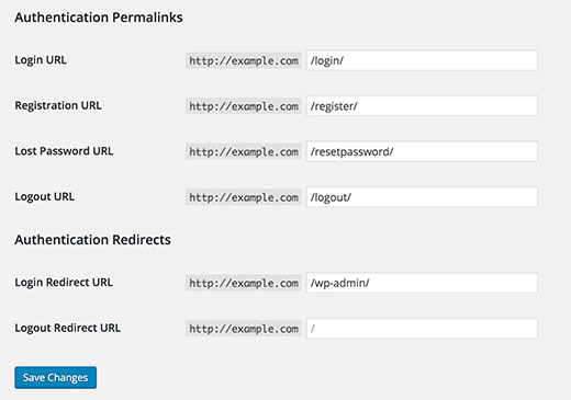 Custom login settings Custom login settings