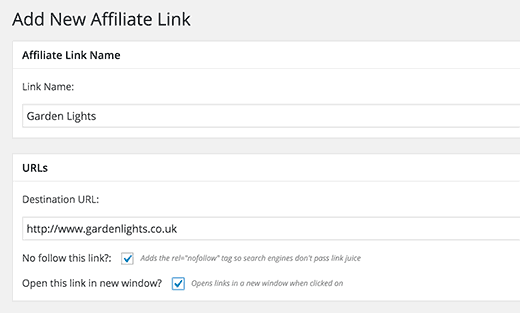 Add and manage affiliate links in WordPress