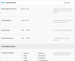 Control admin settings in admin area Control admin settings in admin area