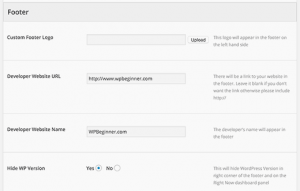 Branding footer area Branding footer area