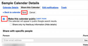 Making your Google Calendar public Making your Google Calendar public