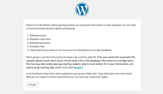 WordPress installation requirements