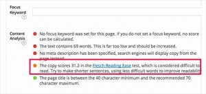 Yoast SEO showing readability score Yoast SEO showing readability score