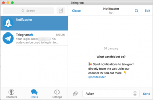 Getting API token from notifcaster bot Getting API token from notifcaster bot