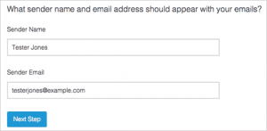 Sender name and email Sender name and email