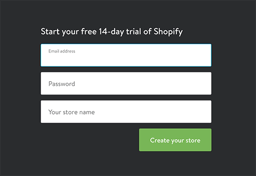 Signup for free Shopify trial Signup for free Shopify trial