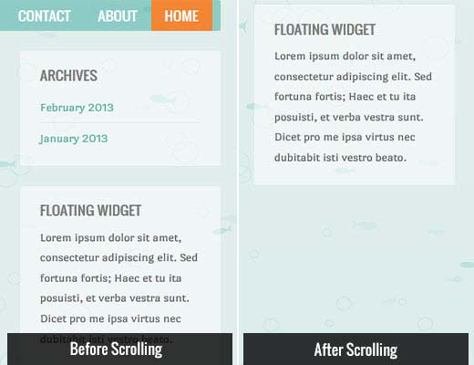 Sticky sidebar widget Sticky sidebar widget
