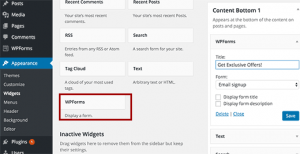 WPforms Widget WPforms Widget