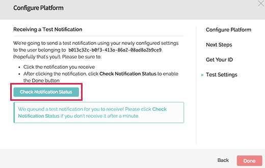 Check notification status Check notification status