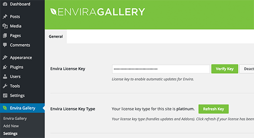 Envira Gallery license Envira Gallery license