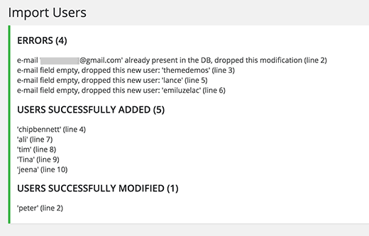 Users successfully imported into WordPress Users successfully imported into WordPress