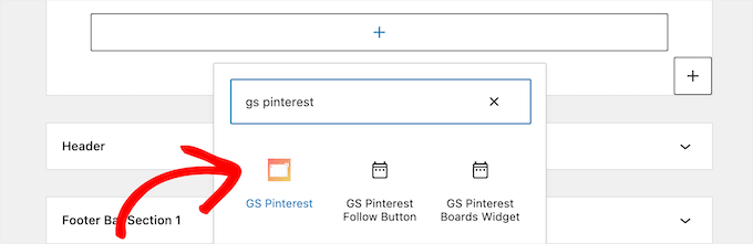Add GS Pinterest block