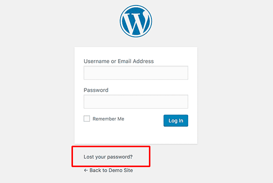 在WordPress登录屏幕上丢失了您的密码链接