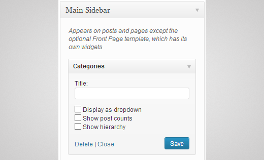 Adding categories widget to WordPress sidebar