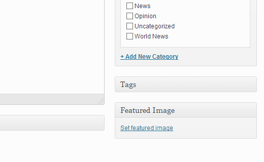 Featured Image meta box in WordPress