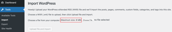Существует ограничение на размер XML-файла, который можно импортировать
