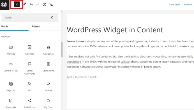 how-to-add-wordpress-widgets-in-post-and-page-content