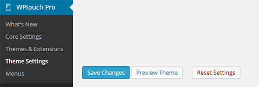 Preview your Mobile Theme settings before saving