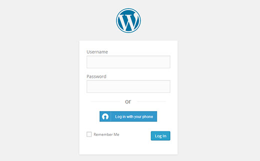 Вход в систему с помощью кнопки Clef Экран входа в систему WordPress