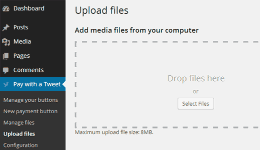 Pay with a Tweet - Upload files