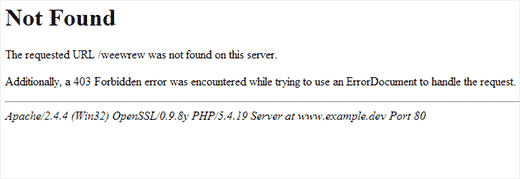 404 error handled by browser