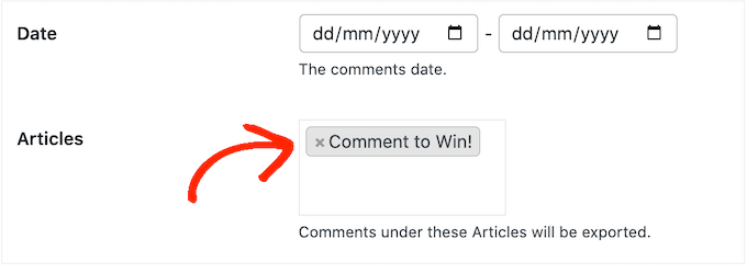 WordPress yorum dışa aktarımını filtreleme