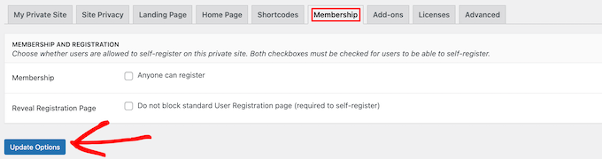 Варианты регистрации пользователей в частном блоге
