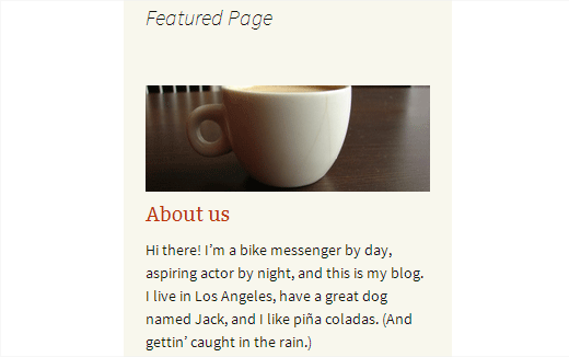 Feature a Page Widget