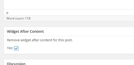 Disable after content widgets for specific posts