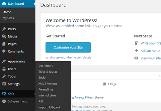 WordPress SEO设置在多站点网络的子站点上