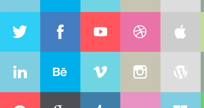 24 Free flat social icons