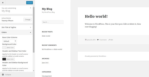 WordPress Theme Customizer