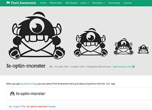 OptinMonster icon in Font Awesome