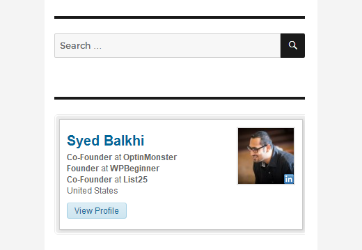 Профиль LinkedIn Сайеда Балхи