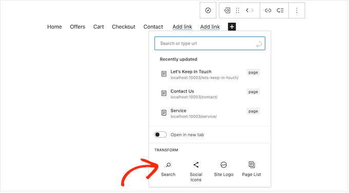 Adding a search bar to a WordPress navigation menu