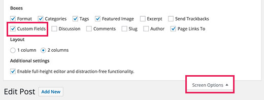 在WordPress的帖子编辑屏幕上显示自定义字段元框