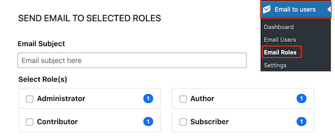 Sending a bulk email to all users with an assigned user role