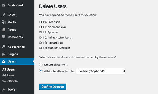 Delete or attribute content