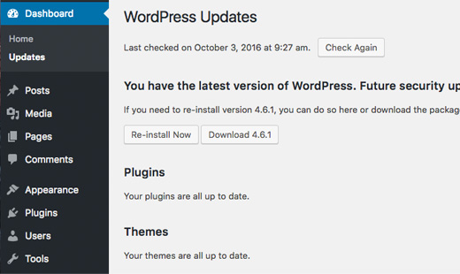 Keeping WordPress Updated